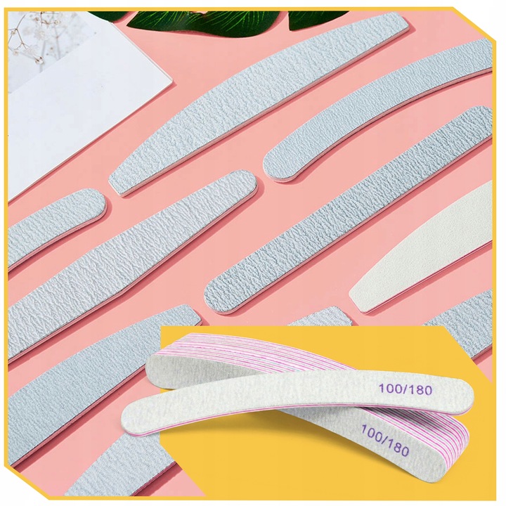Pilnik do paznokci manicure pedicure polerka BANAN PREMIUM 100/180 - 10 szt Rodzaj pilnik